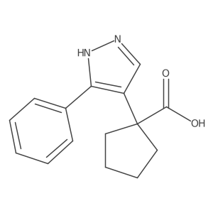 1-(3-phenyl-1H-pyrazol-4-yl)cyclopentane-1-carboxylic acid结构式