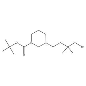 Tert-butyl 3-(4-bromo-3,3-dimethylbutyl)piperidine-1-carboxylate结构式