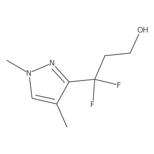 3-(1,4-dimethyl-1H-pyrazol-3-yl)-3,3-difluoropropan-1-ol结构式
