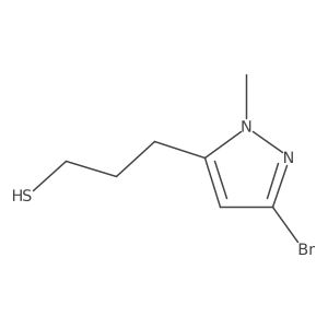 3-(3-bromo-1-methyl-1H-pyrazol-5-yl)propane-1-thiol结构式