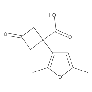 1-(2,5-Dimethylfuran-3-yl)-3-oxocyclobutane-1-carboxylic acid结构式