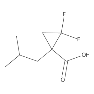 2,2-Difluoro-1-(2-methylpropyl)cyclopropane-1-carboxylic acid Structure