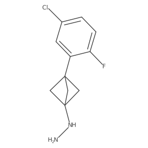 [3-(5-Chloro-2-fluorophenyl)-1-bicyclo[1.1.1]pentanyl]hydrazine Structure
