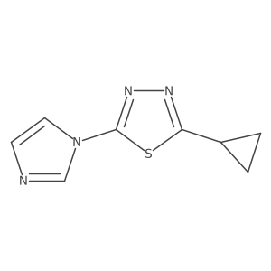 2-cyclopropyl-5-(1H-imidazol-1-yl)-1,3,4-thiadiazole结构式