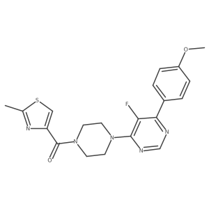 5-Fluoro-4-(4-methoxyphenyl)-6-[4-(2-methyl-1,3-thiazole-4-carbonyl)piperazin-1-yl]pyrimidine结构式