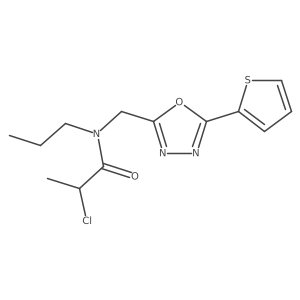 2-chloro-N-propyl-N-{[5-(thiophen-2-yl)-1,3,4-oxadiazol-2-yl]methyl}propanamide结构式