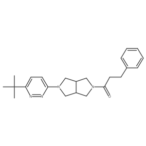 1-[5-(6-Tert-butylpyridazin-3-yl)-octahydropyrrolo[3,4-c]pyrrol-2-yl]-3-phenylpropan-1-one结构式