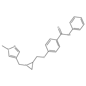 4-[[1-[(1-Methylpyrazol-4-yl)methyl]aziridin-2-yl]methoxy]-N-phenylbenzamide结构式