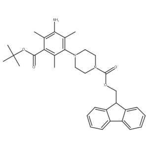 (9H-fluoren-9-yl)methyl 4-{3-amino-5-[(tert-butoxy)carbonyl]-2,4,6-trimethylphenyl}piperazine-1-carboxylate Structure