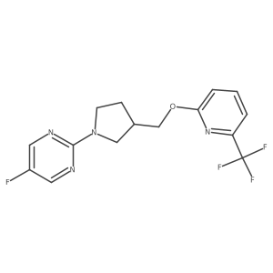 5-Fluoro-2-[3-({[6-(trifluoromethyl)pyridin-2-yl]oxy}methyl)pyrrolidin-1-yl]pyrimidine Structure