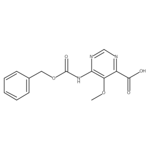 6-{[(Benzyloxy)carbonyl]amino}-5-methoxypyrimidine-4-carboxylic acid结构式