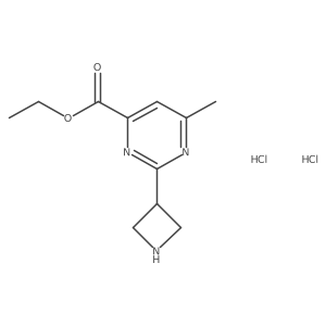 Ethyl 2-(azetidin-3-yl)-6-methylpyrimidine-4-carboxylate dihydrochloride结构式