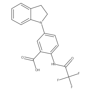 5-(2,3-dihydro-1H-indol-1-yl)-2-(2,2,2-trifluoroacetamido)benzoic acid Structure