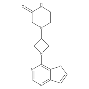 4-(1-{Thieno[3,2-d]pyrimidin-4-yl}azetidin-3-yl)piperazin-2-one结构式