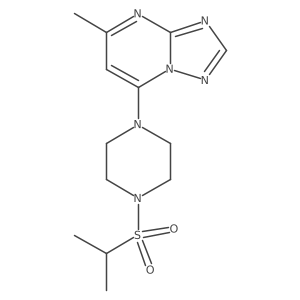 1-{5-Methyl-[1,2,4]triazolo[1,5-a]pyrimidin-7-yl}-4-(propane-2-sulfonyl)piperazine结构式