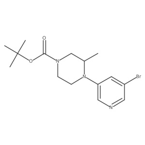 (R)-tert-butyl 4-(5-bromopyridin-3-yl)-3-methylpiperazine-1-carboxylate Structure