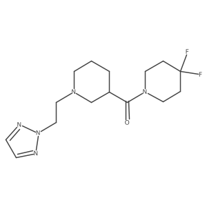 4,4-difluoro-1-{1-[2-(2H-1,2,3-triazol-2-yl)ethyl]piperidine-3-carbonyl}piperidine结构式
