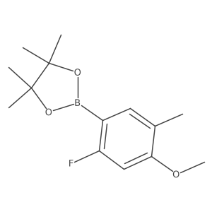 2-(2-Fluoro-4-methoxy-5-methylphenyl)-4,4,5,5-tetramethyl-1,3,2-dioxaborolane结构式