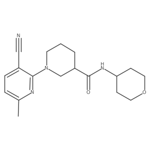 1-(3-cyano-6-methylpyridin-2-yl)-N-(oxan-4-yl)piperidine-3-carboxamide结构式