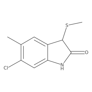 6-Chloro-1,3-dihydro-5-methyl-3-(methylthio)-2H-indol-2-one结构式