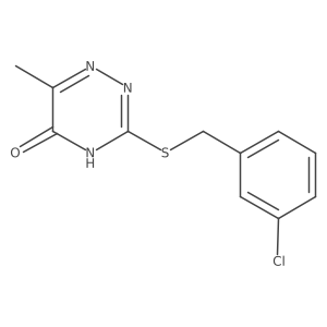 3-((3-chlorobenzyl)thio)-6-methyl-1,2,4-triazin-5(4H)-one Structure