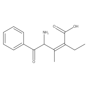 4-Amino-2-ethyl-3-methyl-5-oxo-5-phenyl-2-pentenoic acid Structure