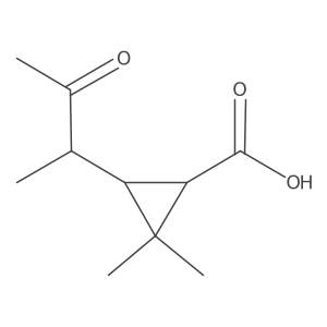 2,2-Dimethyl-3-(1-methyl-2-oxopropyl)cyclopropanecarboxylic acid结构式