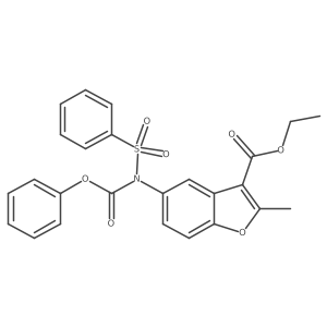 Ethyl 2-methyl-5-[N-(phenoxycarbonyl)benzenesulfonamido]-1-benzofuran-3-carboxylate结构式