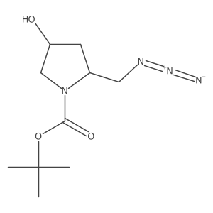tert-butyl (2R,4R)-2-(azidomethyl)-4-hydroxypyrrolidine-1-carboxylate结构式