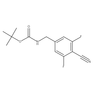 2,6-Difluoro-4-tert-butoxycarbonylaminomethylbenzonitrile结构式