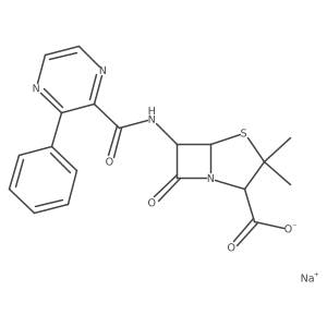 2-(3-Phenylpyrazinyl)penicillin sodium结构式
