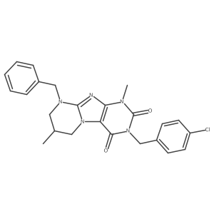 9-benzyl-3-[(4-chlorophenyl)methyl]-1,7-dimethyl-1H,2H,3H,4H,6H,7H,8H,9H-pyrimido[1,2-g]purine-2,4-dione Structure