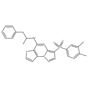 3-(3,4-dimethylphenylsulfonyl)-N-(1-phenylpropan-2-yl)thieno[2,3-e][1,2,3]triazolo[1,5-a]pyrimidin-5-amine结构式