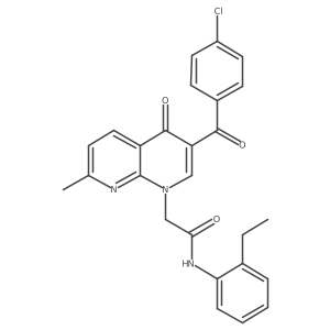 2-(3-(4-chlorobenzoyl)-7-methyl-4-oxo-1,8-naphthyridin-1(4H)-yl)-N-(2-ethylphenyl)acetamide结构式
