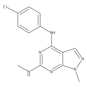 (4-Chlorophenyl)[1-methyl-6-(methylamino)pyrazolo[4,5-e]pyrimidin-4-yl]amine结构式