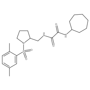N1-cycloheptyl-N2-((1-((2,5-dimethylphenyl)sulfonyl)pyrrolidin-2-yl)methyl)oxalamide结构式