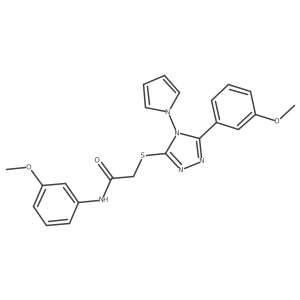 N-(3-methoxyphenyl)-2-{[5-(3-methoxyphenyl)-4-(1H-pyrrol-1-yl)-4H-1,2,4-triazol-3-yl]sulfanyl}acetamide结构式