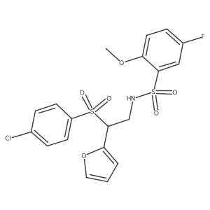 N-[2-(4-chlorobenzenesulfonyl)-2-(furan-2-yl)ethyl]-5-fluoro-2-methoxybenzene-1-sulfonamide结构式