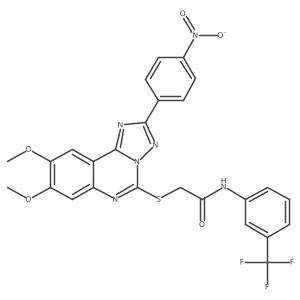 2-((8,9-dimethoxy-2-(4-nitrophenyl)-[1,2,4]triazolo[1,5-c]quinazolin-5-yl)thio)-N-(3-(trifluoromethyl)phenyl)acetamide Structure
