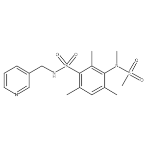 2,4,6-trimethyl-3-(N-methylmethanesulfonamido)-N-[(pyridin-3-yl)methyl]benzene-1-sulfonamide结构式