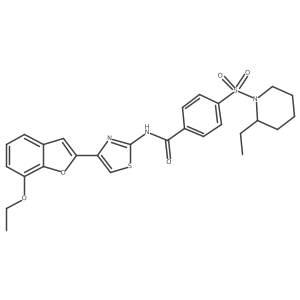 N-(4-(7-ethoxybenzofuran-2-yl)thiazol-2-yl)-4-((2-ethylpiperidin-1-yl)sulfonyl)benzamide Structure