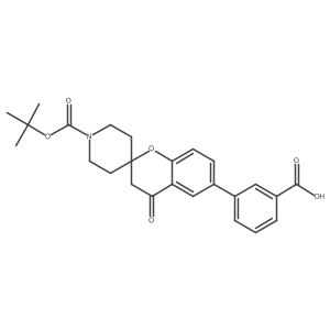 3-(1'-(Tert-butoxycarbonyl)-4-oxospiro[chroman-2,4'-piperidine]-6-yl)benzoic acid Structure