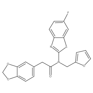 2-(benzo[d][1,3]dioxol-5-yl)-N-(6-fluorobenzo[d]thiazol-2-yl)-N-(furan-2-ylmethyl)acetamide Structure