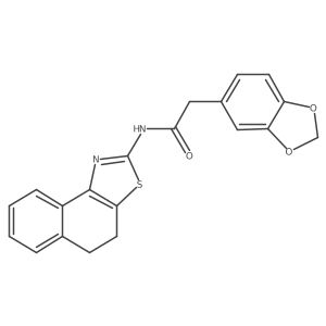 2-(benzo[d][1,3]dioxol-5-yl)-N-(4,5-dihydronaphtho[1,2-d]thiazol-2-yl)acetamide结构式