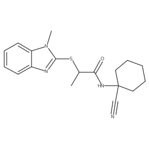 N-(1-cyanocyclohexyl)-2-[(1-methyl-1H-1,3-benzodiazol-2-yl)sulfanyl]propanamide Structure