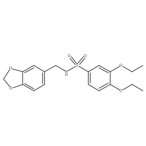 N-(1,3-benzodioxol-5-ylmethyl)-3,4-diethoxybenzenesulfonamide结构式