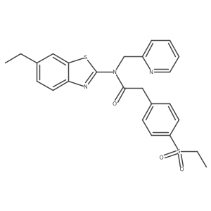 N-(6-ethylbenzo[d]thiazol-2-yl)-2-(4-(ethylsulfonyl)phenyl)-N-(pyridin-2-ylmethyl)acetamide结构式