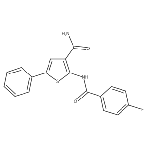2-(4-Fluorobenzamido)-5-phenylthiophene-3-carboxamide结构式