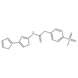 2-(4-(methylsulfonyl)phenyl)-N-(4-(thiophen-2-yl)thiazol-2-yl)acetamide Structure