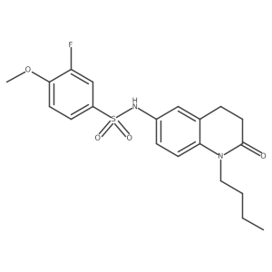 N-(1-butyl-2-oxo-1,2,3,4-tetrahydroquinolin-6-yl)-3-fluoro-4-methoxybenzenesulfonamide结构式
